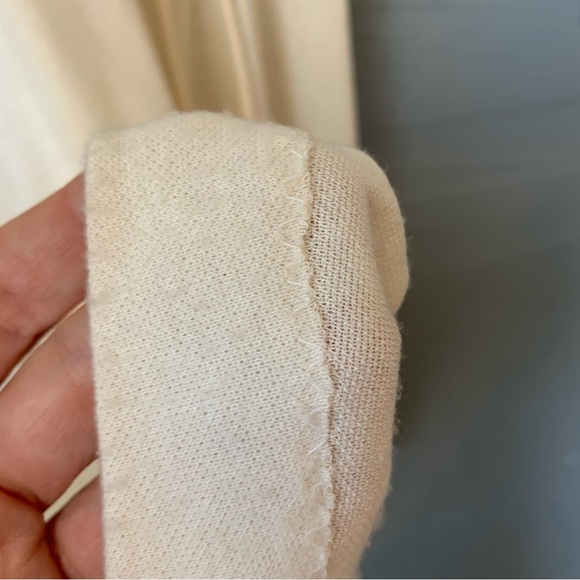 Vintage 70s Cream Knit Midi Dress | Sheer Sweater Dress small minimalist - Picture 4 of 14